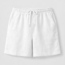 Short Masculino Linho Casual Com Bolso Elástico Cordão Confortável Verão Bermuda Masculino