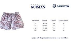 Short Masculino Plus Size Praia Com Folhas Nude e Bolso Traseiro Dockston