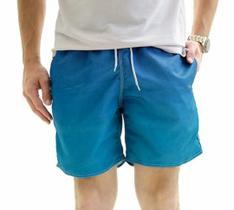 Short Masculino Poliéster Liso Azul Água Praia Surf Short Masculino Poliéster Liso Azul Água Praia Surf