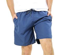 Short Masculino Poliéster Liso Azul Marinho Praia Surf Short Masculino Poliéster Liso Azul Marinho Praia Surf