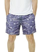 Short Masculino Poliéster Praia Mar Coqueiros Roxo Com Bolsos Short Masculino Poliéster Praia Mar Coqueiros Roxo Com Bolsos
