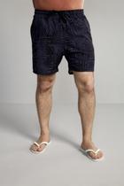 Short Masculino Praia Estampado - Azul Marinho