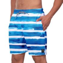 Short Masculino Samba Canção Azul Mar Verão Academia Praia Piscina
