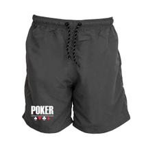 Short Masculino Tactel Estampa Poker Academia Conforto