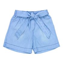 Short Menina Jeans Claro Infantil com Amarração