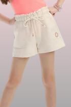 Short Menina Moletom sem Pelúcia com Detalhe Patch Kukiê Short Menina Moletom sem Pelúcia com Detalhe Patch Kukiê