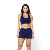 Short Microfibra Feminino Basic+ Azul Escuro M Short Microfibra Feminino Basic+ Azul Escuro M