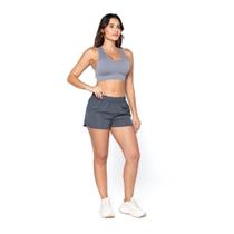 Short Microfibra Feminino Basic+ Cinza Escuro P
