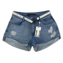Short Miller jeans com barra dobrada