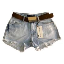 Short Miller jeans feminino barra desfiada