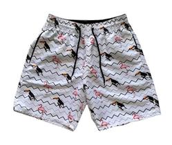 Short Moda Praia Relaxado Tactel Com Estampado Masculino