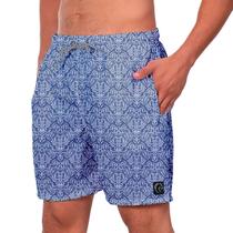 Short Moderno Bolsos Azul Masculino Praia Confortável Verão
