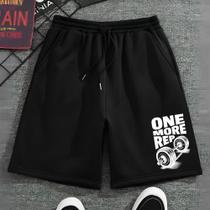 Short Moletinho Estampado Barra One More Rep Academia Musculação Treino