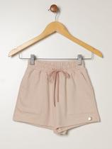 Short Moletinho Juvenil Para Menina - BEGE
