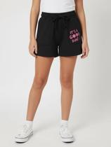 Short Moletinho Juvenil Para Menina - PRETO Short Moletinho Juvenil Para Menina - PRETO