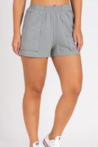 Short Moletom Bolso a Fio Chumbo