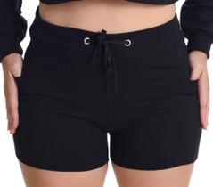 Short Moletom Curto Feminino Casual Liso