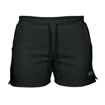 Short Moletom Feminino Com 2 Bolsos Fenda Lateral Básico Casual Treino