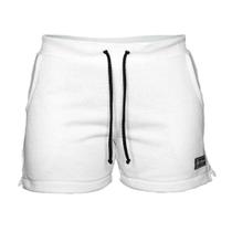 Short Moletom Feminino Com 2 Bolsos Fenda Lateral Básico Casual Treino