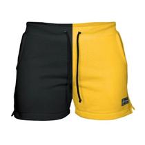 Short Moletom Feminino Com 2 Bolsos Fenda Lateral Básico Casual Treino