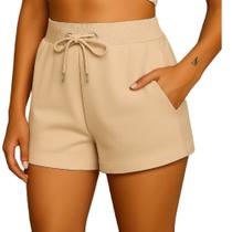 Short Moletom Feminino Confortável Dia a Dia Básico