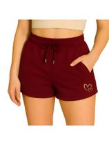 Short Moletom Feminino Corações
