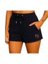 Short Moletom Feminino Corações