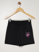 Short Moletom Juvenil Para Menina - PRETO Short Moletom Juvenil Para Menina - PRETO