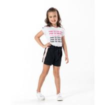 Short Moletom Preto e Rosa Short Moletom Preto e Rosa