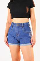 Short Mom Jeans Feminino Cintura Alta Bermuda Mom Moda Zara