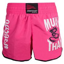 Short Muay Thai Feminino Progne Sports Rosa Calção P/ Luta