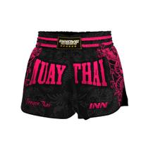 Short Muaythai Modelagem Tailandesa Premium Dragon Thai Rosa