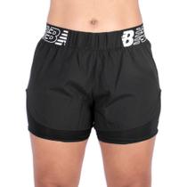 Short New Balance Duplo Relentless Feminino Preto