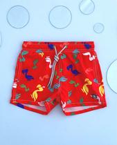 Short nylon estampado vermelho dudes