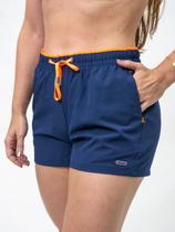 Short Ocean Bravo Marinho com Laranja Neon
