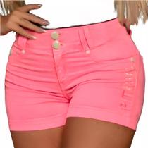 Short Pit Bull Jeans Rosa Seco 63544 Bordado Lateral