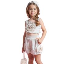 Short Pituchinhus Maxi Flor com Perolas 28280