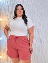 Short Plus Simples elegante Casual Linho Amarrar 7112 - G1