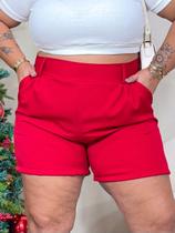 Short Plus Size Alfaiataria Social Premium Cintura Alta