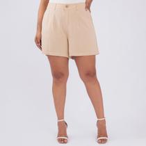 Short plus size linho alfaiataria com bolso fem - SUSIE MODAS Short plus size linho alfaiataria com bolso fem - SUSIE MODAS