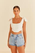 Short pockets jeans médio farm