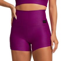 Short Poliamida Canelado Roxo Massam Fitness