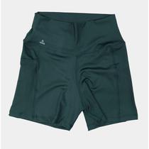 SHORT POLIAMIDA COM BOLSO ZERO TRANSPARÊNCIA Cor:Verde MusgoTamanho:P