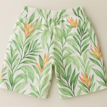 Short Ponciano Jungle Wave Floral Branca Short Ponciano Jungle Wave Floral Branca