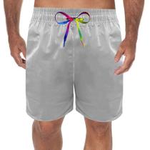 Short Praia Bermuda Verão Masculina Cinza Cordão PRIDE LGBT - MP Moda Masculina