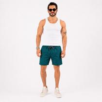 Short Praia Masculino de Tactel com Elástico Cordão e Bolsos Ideal para Verão