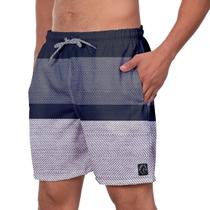 Short Praia Masculino W2 Listrado Cinza Preto Academia Moda - W2 STORE