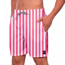 Short Praia Masculino W2 Listrado Vermelho Estampado Academia Caminhada Corrida Qualidade