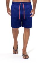 Short Praia Mauricinho Bermuda Masculina Azul Com Cordão Neon Rosa