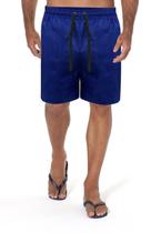 Short Praia Mauricinho Bermuda Masculina Azul Com Cordão Preto